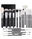 BEILI 20pcs Makeup Brush Set - Natural Goat Hair & Premium Synthetic Kabuki Brushes for Foundation, Powder, Contour, Eyeshadows, Eyebrows, and Eyeliner - Black - Buy Online on SooperMarket.com