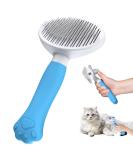 ZIMCATE Cat brush Dog brush ergonomic handle & one-click cleaning Tool for short & long-haired dogs/cats/rabbits lower wool brush (Blauer See) - Buy Online on SooperMarket.com