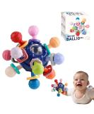 BPA Free Baby Teething Ball Rattle Toy for 3-18 Month Olds - Navy Blue | Grasping & Teething Relief Activities - Buy Online on SooperMarket.com