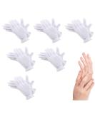 100% Cotton Eczema Gloves - 6 Pairs for Moisturizing & Bedtime, White Premium Quality for Dry & Sensitive Skin - Spa Therapy Treatment - Buy Online on SooperMarket.com