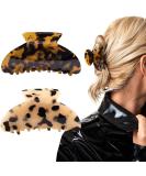 2PCS Hair Claw Banana Clips tortoise Barrettes Celluloid French Design Barrettes celluloid Leopard print Large Fashion Accessories for Women Girls 2 Count (Pack of 1) A.Classic color - Buy Online on SooperMarket.com