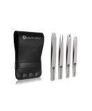 Abdul of Sialkot Eyebrow Tweezer Set - Professional Slant and Pointed Tweezers with Case for Hair Removal - 4 Piece Precision Kit for Women & Men - Buy Online on SooperMarket.com