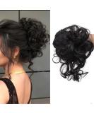 Hair part hair tie updos Messy bun hair part hair pipe hairy voluminous curled messy hair bun scrunchy extensions for women girls (1b natural black) 1b (natural black) - Buy Online on SooperMarket.com