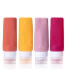 Travel Bottles Set - 4 x 90ml BPA-Free Silicone Containers - Perfect for Travel & Replacement - Buy Online on SooperMarket.com
