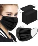 100PCS 3 Ply Black Disposable Face Mask Filter Protection Face Masks - Buy Online on SooperMarket.com