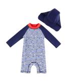 UMELOK Baby Boys Swimwear UPF 50 Sun Protection All in One Swimsuit with Snap Bottom (Come with a Sun Hat) 18-24 Months Blue Lighthouse - Buy Online on SooperMarket.com