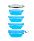 Sun Company Zero Bowls - 4-Pack of Stackable Nesting Bowls for Camping with Water-Tight Lid | Dishwasher-Safe Space-Saving Travel Mess Kit | Dinnerware for Camping, Backpacking, or RV (Blue Ice) - Buy Online on SooperMarket.com