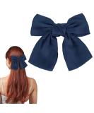 Bow Hair Clip Women's Hair Bows French Large Bow Hair Clips Hair Clip Hair Clip for Girls (Blue) - Buy Online on SooperMarket.com