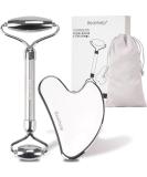 Stainless Steel Face Roller & Gua Sha Tool | Anti-Aging Skin Care for Puffiness & Wrinkles - Buy Online on SooperMarket.com