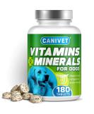 CANIVET Multivitamins for Dogs | 180 x Chicken Flavour Tablets | 24 x Essential Dog Vitamins & Minerals | Full Spectrum Health Supplement for Dogs | Up-to 1 x Year s Supply | Premium Quality - Buy Online on SooperMarket.com