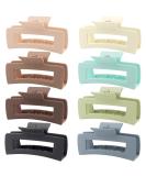 HQ-SITE 8 Pack Large Rectangle Hair Claw Clips - Strong Hold Matte Square Clips for Women - Non-slip Big Jaw Clips - Neutral Colors - 4.1 Inches - Buy Online on SooperMarket.com