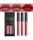 3Pcs Matte Lip Gloss Set Matte Liquid Lipstick Set Lip Stain Long-Lasting Waterproof Lipgloss Makeup Gift Lipsticks Set Vibrant Lips Set (10) #10 - Buy Online on SooperMarket.com