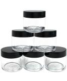 Beauticom Premium 30G/30ML Round Clear Jars (Set of 6) - BPA Free Black Flat Top Lids for Beads Gems Glitter & Crafts - International Shipping Available - Buy Online on SooperMarket.com