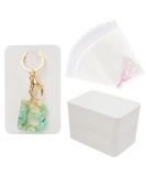 Temlum 100 Pcs Keychain Display Cards with Self-Sealing Bags 3'' x 4.7'' Keychain Cards Holder for Display Keyring Cards Jewelry Packaging Supplies (White) - Buy Online on SooperMarket.com