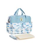 SONARIN Stylish Large Capacity Baby Nappy Changing Tote Bag Waterproof Baby Changing Bag Satchel Messenger Bag Portable Travel Diaper Bag with Shoulder Strap & Changing Mat Whale - Buy Online on SooperMarket.com