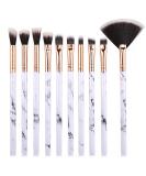 Jootuepo 10pcs Brazen Marble Makeup Brush Set - Soft Hair Eyeshadow Eyebrow & Eyeliner Brushes for Flawless Eye Makeup - Buy Online on SooperMarket.com