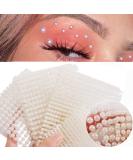 Pearl Rhinestone Stickers for Eyes, Face & Body - 3D Self Adhesive White Pearl Jewels for Makeup, Nails & DIY Crafts - 4 Sheets - Buy Online on SooperMarket.com