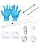 QWALIT Belly Button Piercing Kit - Body Piercing Kits for All Piercings - 2-Heart Design - Buy Online on SooperMarket.com
