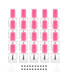 20PCS 8ML Empty Nail Polish Bottles - Clear Glass Refillable Containers with Brush Cap, Funnel & Mixing Balls for Nail Art - Pink - Buy Online on SooperMarket.com