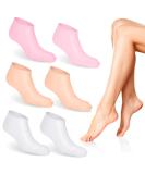 Nizirioo 3 Pack Moisturizing Socks - Gel Silicone Softening Socks for Dry Cracked Feet Care | Ideal for Women | Pink White & Skin Tones - Buy Online on SooperMarket.com