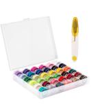 Xiphum 37Pcs Premium Bobbins Set with 36-Color Sewing Threads and Scissor - Compatible with Bro-Ther/Ja-Nome/Elna/Baby-Lock/Sin-ger - Buy Online on SooperMarket.com