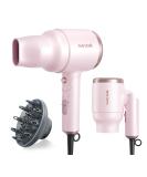 Wavytalk Mini Hair Dryer with Diffuser - 1600W Quiet & Lightweight Folding Blow Dryer in Pinky White | Ideal for Travel & International Shipping - Buy Online on SooperMarket.com
