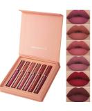 6 Colors Matte Lipstick Set for Women | Long-Lasting & Waterproof Lip Gloss | Non-Stick Cup | Lip Makeup Gift Set - Color A - Buy Online on SooperMarket.com