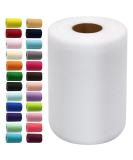 White Tulle Fabric Rolls 6 Inch by 100 Yards (300 feet) Fabric Spool Tulle Ribbon for DIY White Tutu Bow Baby Shower Birthday Party Wedding Decorations Christmas Craft Supplies - Buy Online on SooperMarket.com