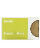 Banyan Botanicals Organic Neem & Aloe Soap with Wheat Grass Powder, Vetiver Essential Oil & Rosemary Extract - 4 oz - Cooling & Soothing Exfoliating Blend - Buy Online on SooperMarket.com