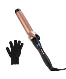LXMTOU 38mm Large Barrel Curling Wand for Big Curls on Long, Thick Hair - Adjustable Temperature Curling Iron with Glove - Auto-Off Feature - Gold - Buy Online on SooperMarket.com