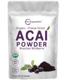 Organic Freeze-Dried Acai Powder 8oz, Sustainably Grown in Brazilian Amazon, 100% Pure Berry Pulp, Raw, Bulk, No Filler, No additives, Great for Acai Bowls, Yogurt, Smoothies, and More - Buy Online on SooperMarket.com