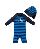 UPF 50+ Sun Protection Baby Boy Swimwear Set with Sun Hat | Navy Blue | 2-3 Years - Buy Online on SooperMarket.com