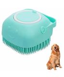 Dog Cat Bath Brush Soft Silicone Dog Rubber Bathing Brush Pet Grooming Shampoo Dispenser Brushes Puppy Cats Shower Hair Fur Grooming Cleaning Scrubber for Short Haired Dogs Cats Shower - Green blue - Buy Online on SooperMarket.com