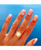 24Pcs Short Square French Press on Nails - White Swirl Design False Nails for Women & Girls - Buy Online on SooperMarket.com