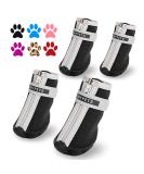 QUMY Dog Shoes for Small Dogs Boots for Hot Pavement Winter Snow Booties for Puppy with Reflective Strip Anti-Slip Rubber Sole 4PC Black size 2: 1.59"x1.18"(L*W) - Buy Online on SooperMarket.com