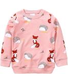 Girls Sweatshirt for Kids Cotton Top Casual Jumper Girl T Shirt Toddler Clothes Long Sleeve Pullover Age 1-12 Years 2-3 Years 01 Pink - Buy Online on SooperMarket.com