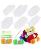Pllieay 60 Pieces Mesh Plastic Canvas Kit Including 6 Shapes 3 Inch Clear Plastic Canvas, 12 Colors Acrylic Yarn and Tools for Embroidery Plastic Canvas Craft, Knit and Crochet Projects - Buy Online on SooperMarket.com