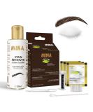 MinaiBrow Tint Kit Dark Brow - Natural Brow Tinting Powder & Stain Remover | Smudge Proof Easy Application for Perfect Brows - Buy Online on SooperMarket.com