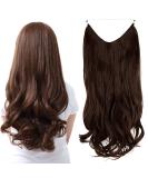 OMGREAT Halo Hair Extension: Invisible Wire One Piece Curly Wavy Synthetic Hair - 18 Medium Brown - Buy Online on SooperMarket.com