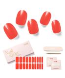 Nailog Nail Wraps - 20Pcs Semi Cured Nail Polish Stickers | Long-lasting Watermelon Red Nail Art Strips Kit for Women - Buy Online on SooperMarket.com