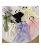 Chiffon Bow Hair Ties Set - 6 Ribbon Scrunchies for Women and Girls - Buy Online on SooperMarket.com