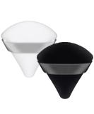 Patelai 2 Pcs Powder Puff Makeup Puff Triangle Powder Puff Soft Powder Sponge Reusable Triangle Sponges with Strap for Loose Powder Cosmetic Foundation Wet Dry Makeup (Black, White) - Buy Online on SooperMarket.com