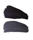 CHARM Japanese Headband 2-Pack - Men's Head Wraps Elastic Bandana for Workout, Women Hair - Black & Dark Gray - Buy Online on SooperMarket.com