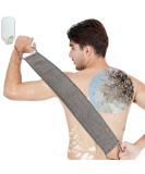 Loofah Back Scrubber for Shower - Natural Flax Exfoliator for Acne - Long Dual-Sided Bath Scrubber for Deep Cleanse - Men/Women - Buy Online on SooperMarket.com