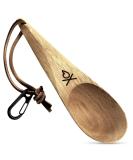 Berleben Dursten Kanu Spoon - Handcrafted Wooden Camping Utensil with Carabiner & Lanyard - Natural Hardwood Nordic Design - Lightweight & Durable - Buy Online on SooperMarket.com