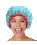 Fashionista Flamingo Oversized Waterproof Shower Cap - Reusable & Adjustable for All Hair Lengths - Buy Online on SooperMarket.com