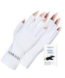 Saviland UV Gloves for Nails - UPF80+ High-tech Fingerless Gloves for Manicures | Anti UVA & UVB Protection | Gel Nail Lamp Skin Care | Prevents UV Harm - White - Buy Online on SooperMarket.com
