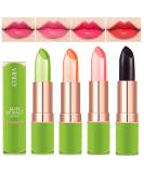 4 pieces of magical temperature color change aloe vera lipstick dulele waterproof long -lived lip balm care lipstick cosmetics make -up (fff) - Buy Online on SooperMarket.com