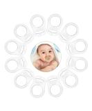 Vicloon Silicone Baby Dummy Pacifier Holder Clip Adapter - 12Pcs Transparent White - Buy Online on SooperMarket.com