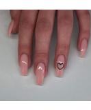 Rosa Heart False Nails | 24pcs Glossy Medium Coffin Press On Nails for Women & Girls - Perfect for Parties & Salons - Buy Online on SooperMarket.com
